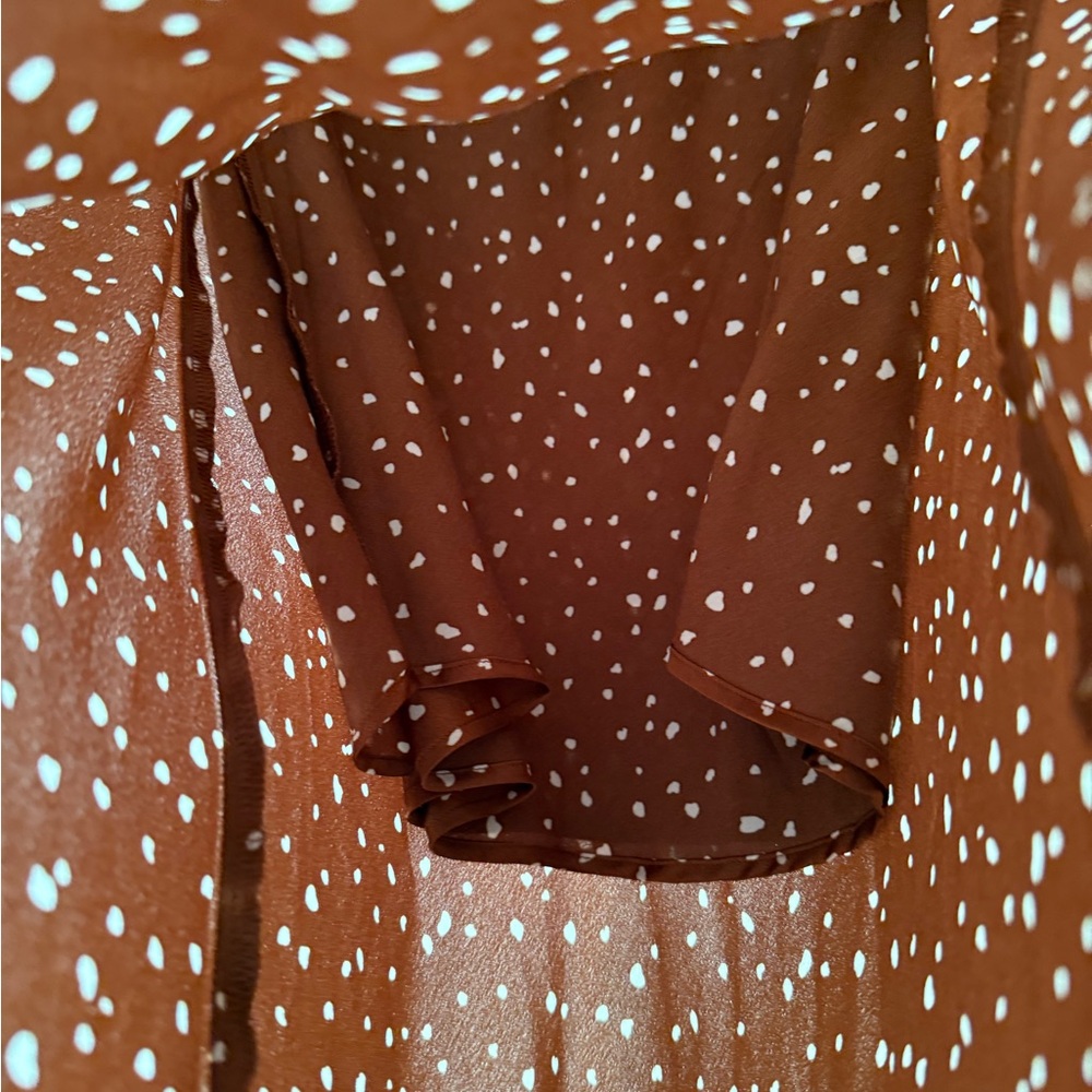 Abercrombie & Fitch Brown Polka Dot High-Low Skirt - Picture 5 of 6